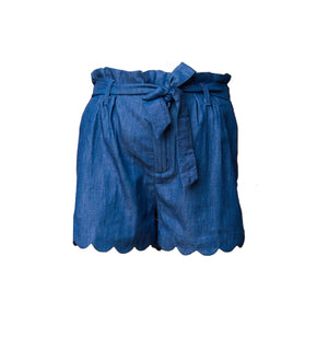 Scallop Hem Shorts with Sash Tie - Hayden Girls