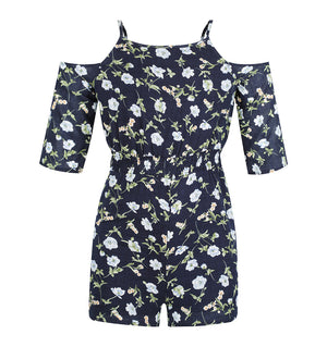 Up To Mischief Playsuit in Navy Floral