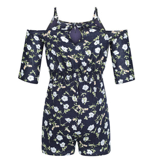 Up To Mischief Playsuit in Navy Floral