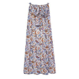Summer Days Embellished Silk Tie Up Dress In White