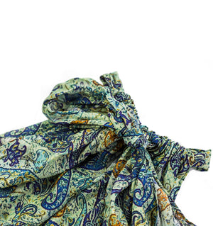 Summer Days Embellished Silk Tie Up Dress In Green