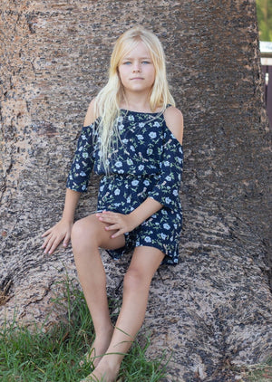 Up To Mischief Playsuit in Navy Floral